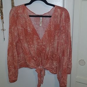 Peasant plunge top